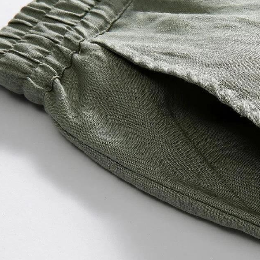 Linen Straight Fit Trousers for Casual Wear - Fez Pantalon