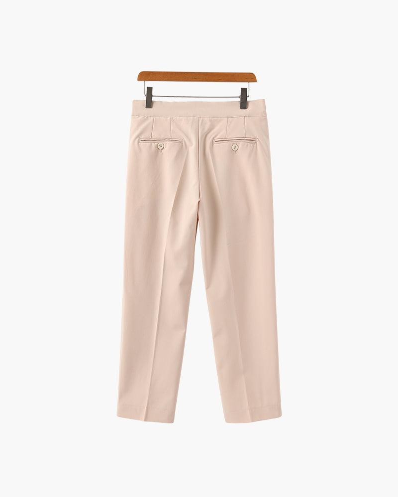 High Waist Trousers in Soft Fabric - Chic Parisian Style for Everyday Wear