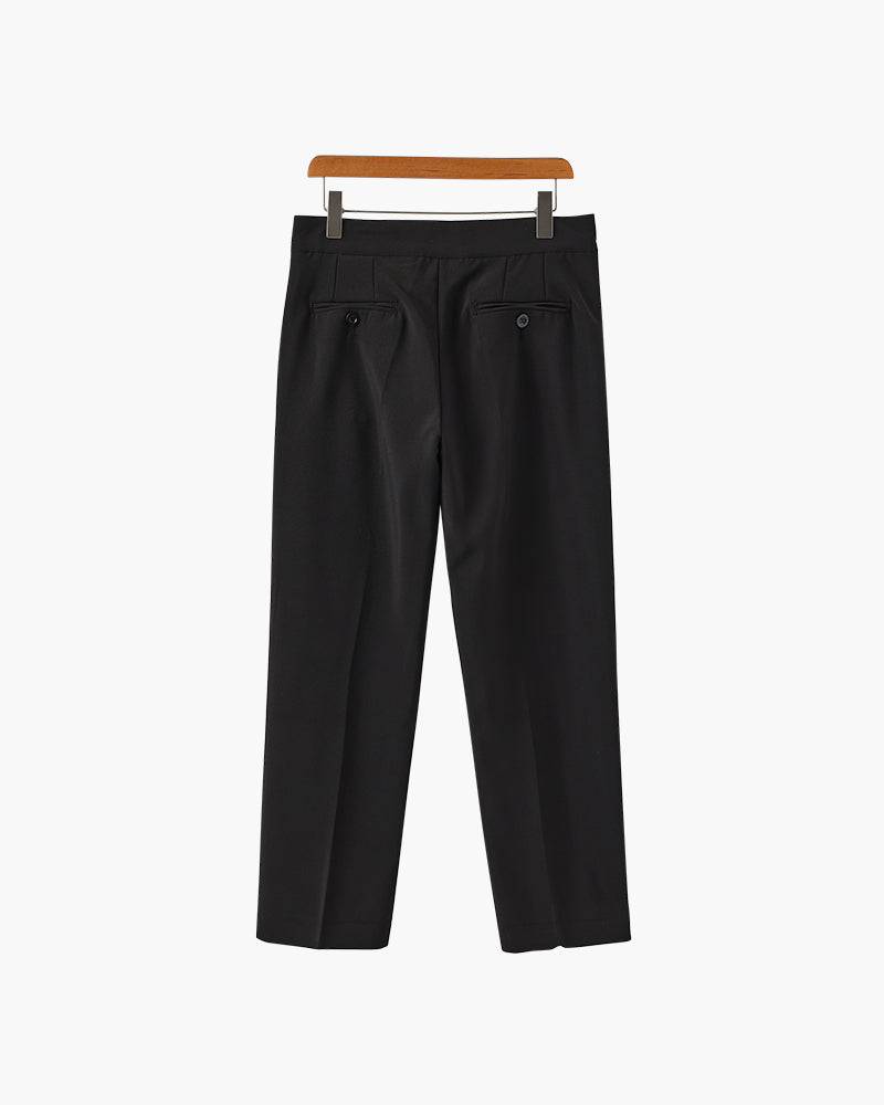 High Waist Trousers in Soft Fabric - Chic Parisian Style for Everyday Wear