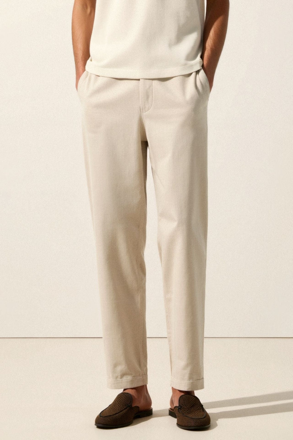 Linen Loose Fit Pants for Men - Regular Fit Casual Trousers