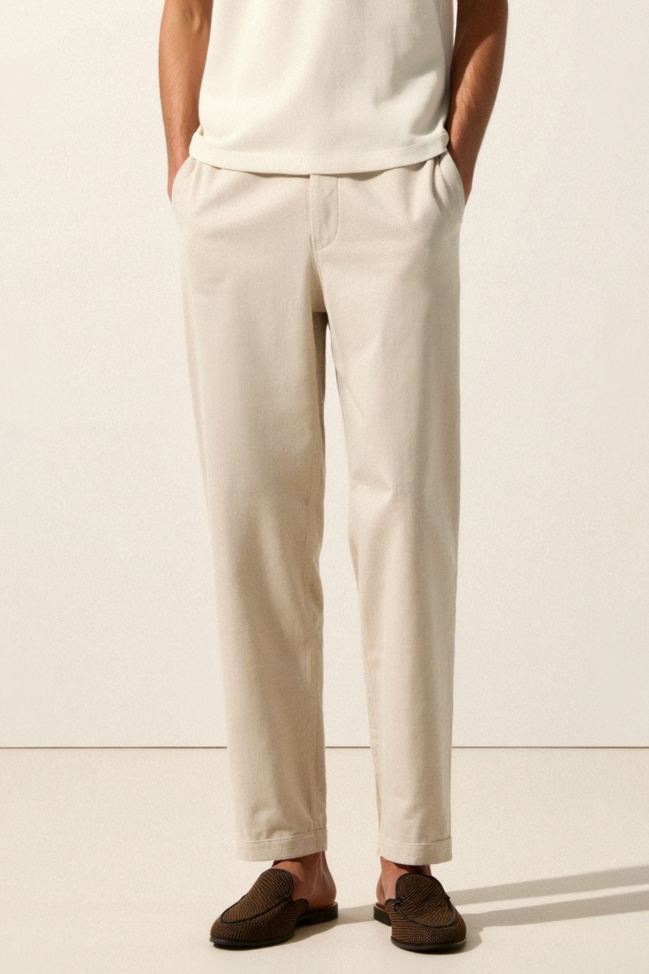 Linen Loose Fit Pants for Men - Regular Fit Casual Trousers