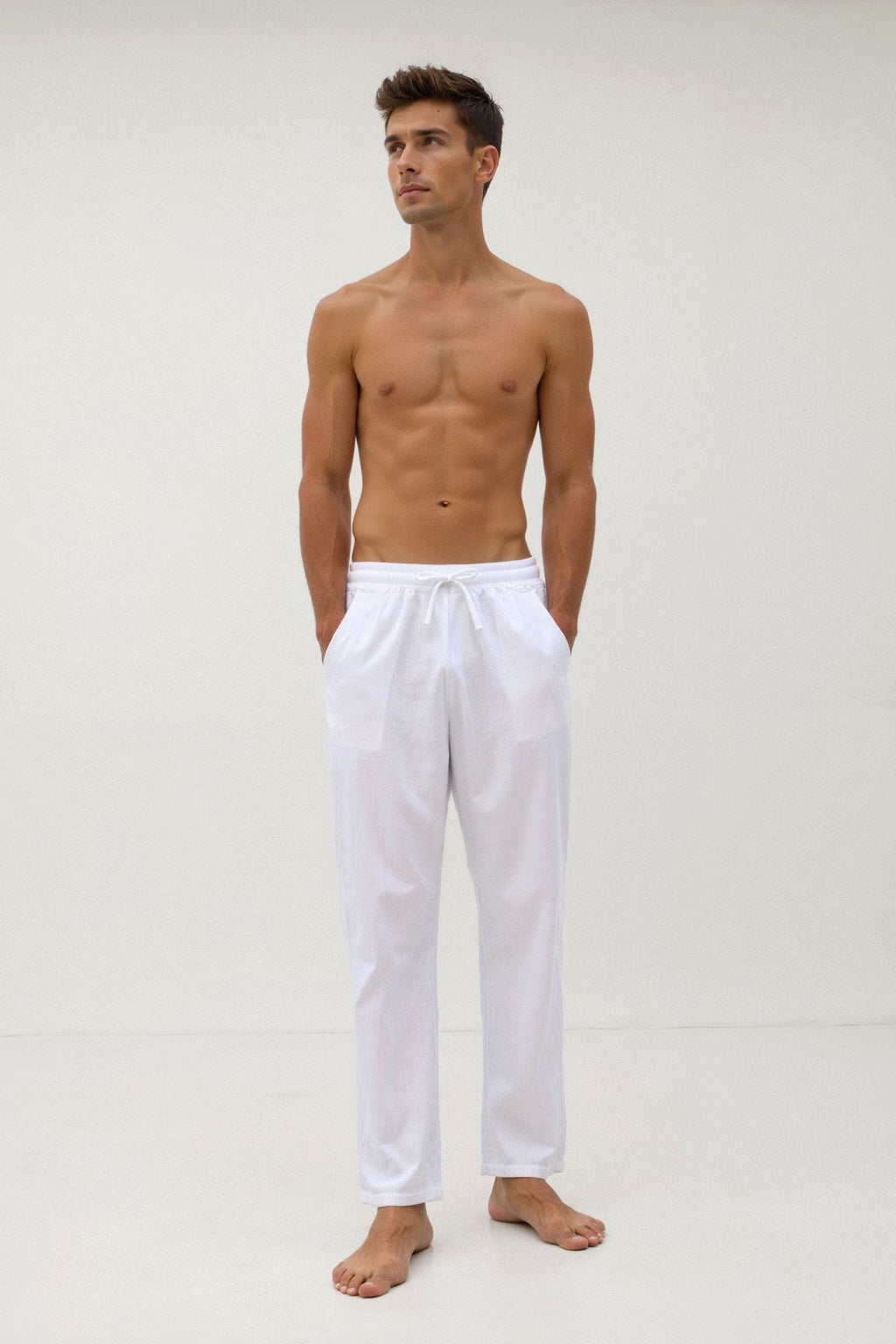 Cotton Linen Blend Drawstring Pants for Casual Wear and Comfort