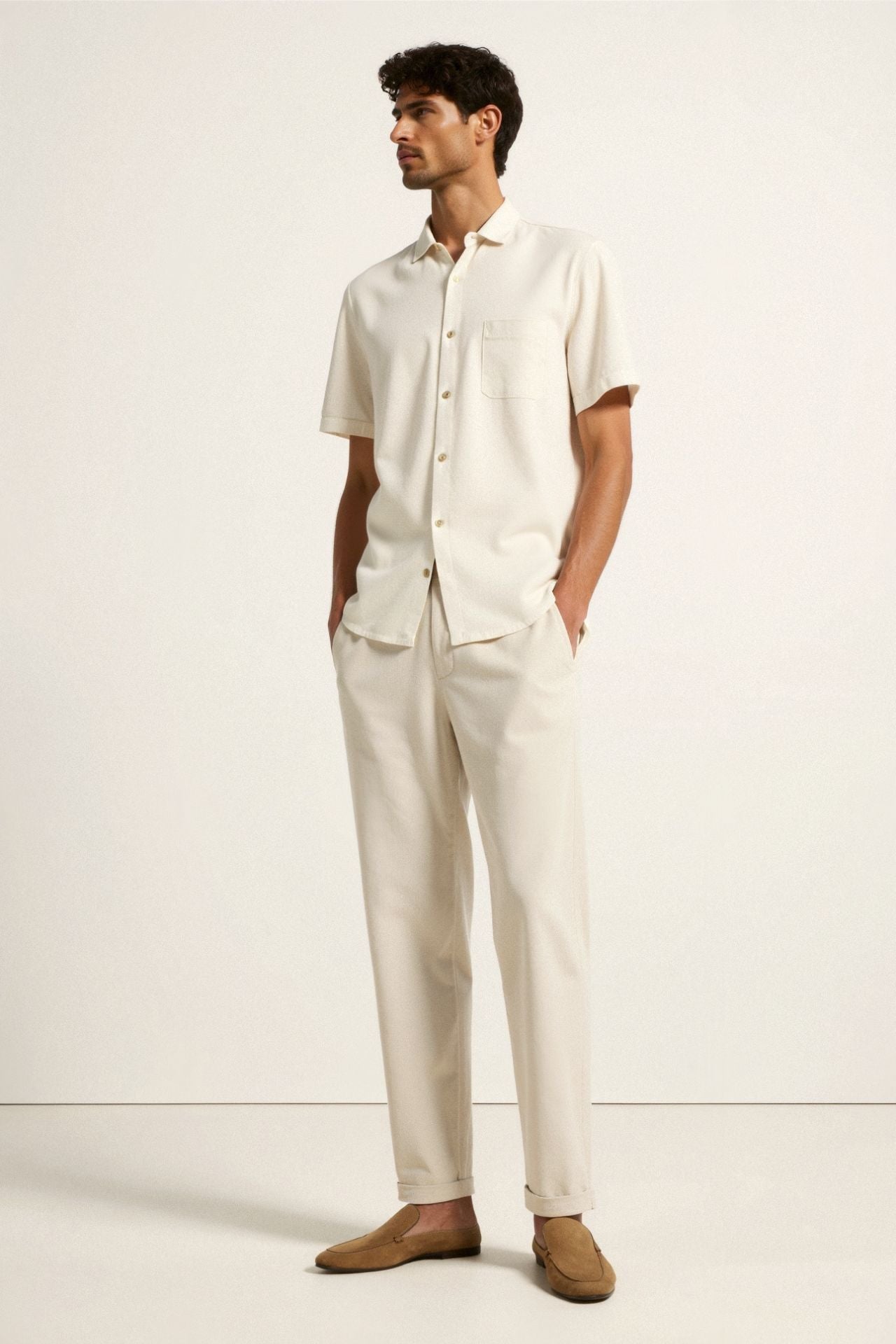 Linen Loose Fit Pants for Men - Regular Fit Casual Trousers