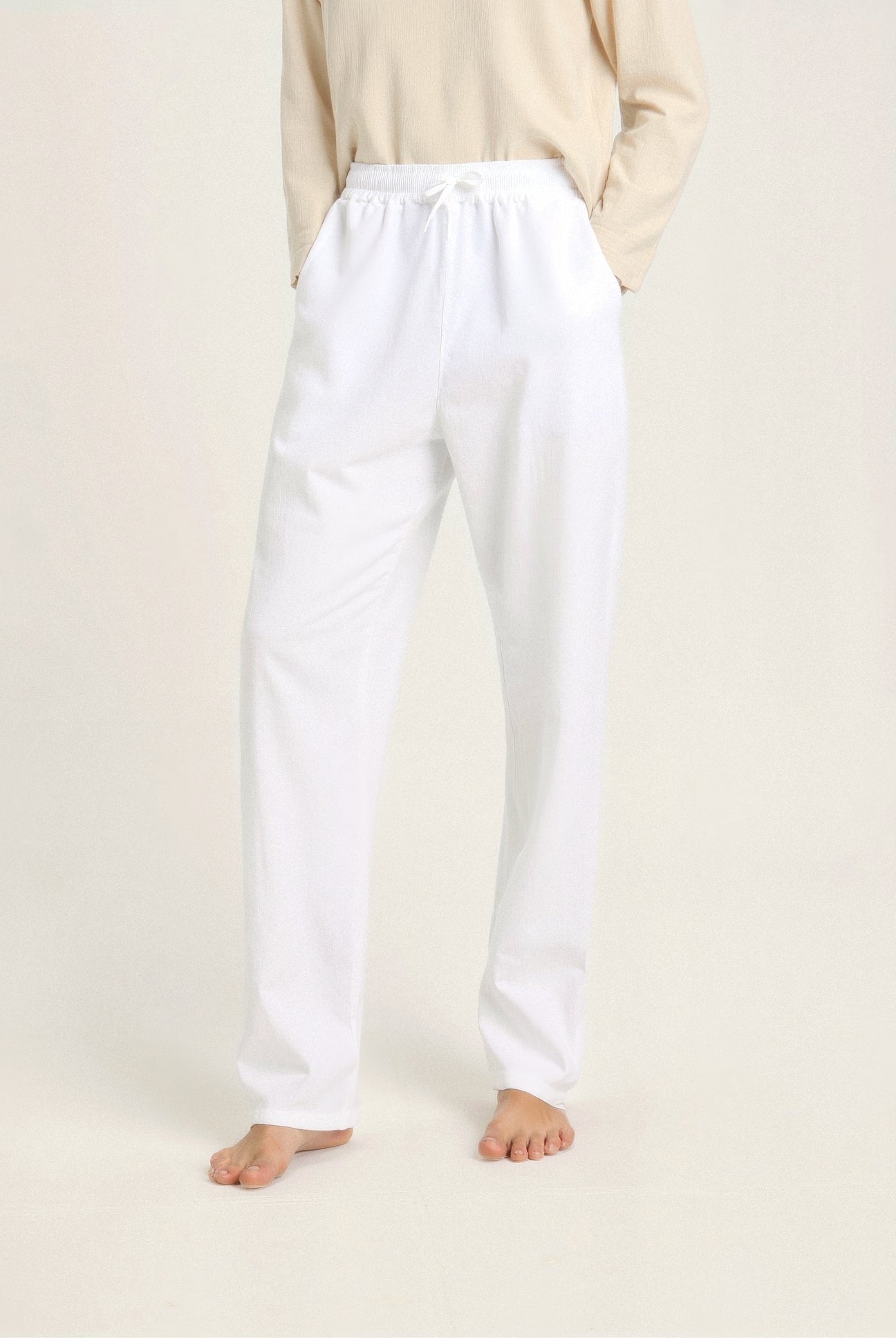 Lightweight Cotton Linen Beach Pants for Summer Casual Wear