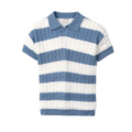 White Stripe Polo Shirt - Cotton Blend - Casual Wear - Men's Fashion Top