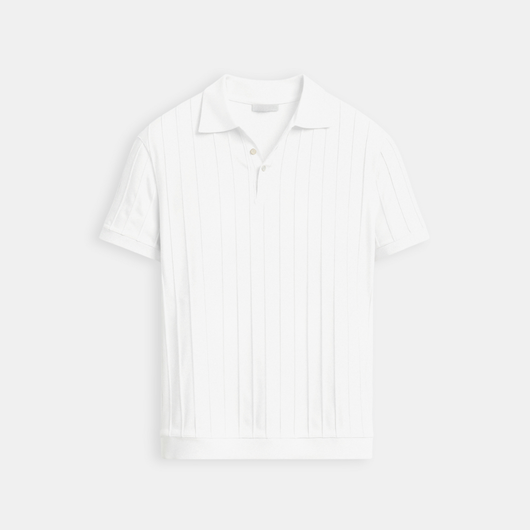 Vertical Striped Cotton Polo Shirt for Casual Wear and Outdoor Activities