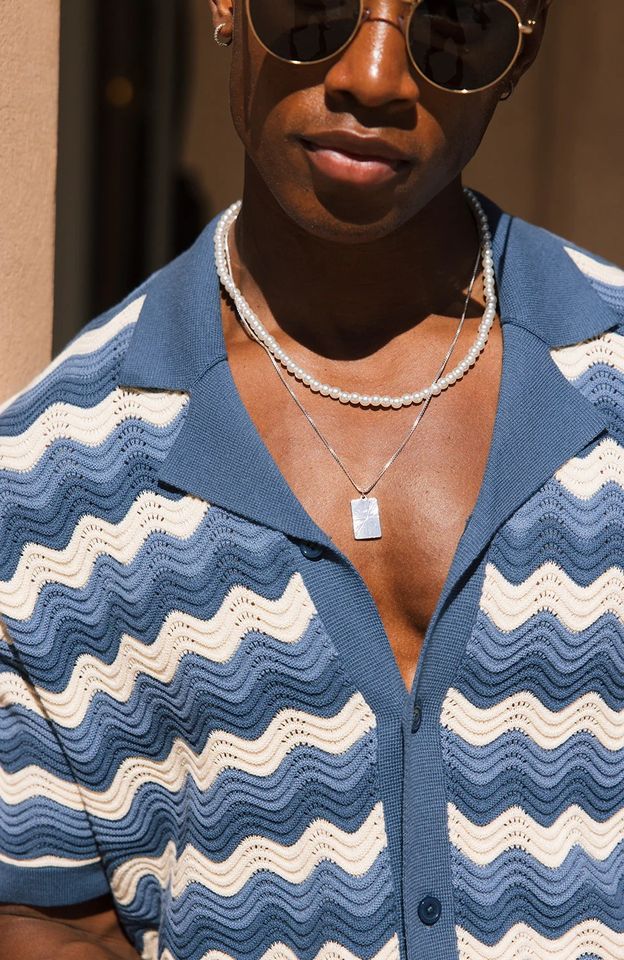 Knitted Button-Up Shirt for Casual Wear - Mykonos Style in Soft Fabric