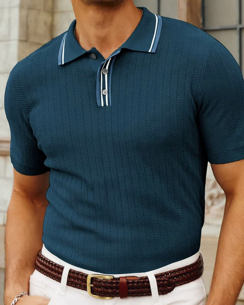 Knit Polo Shirt for Men - Lightweight Bali Fabric - Casual Wear - Multiple Colors