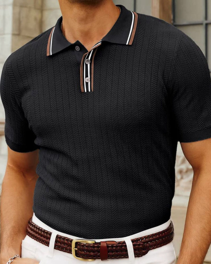 Knit Polo Shirt for Men - Lightweight Bali Fabric - Casual Wear - Multiple Colors