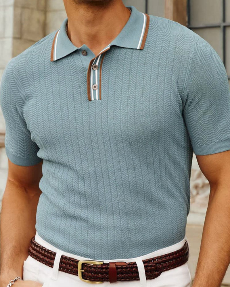 Knit Polo Shirt for Men - Lightweight Bali Fabric - Casual Wear - Multiple Colors