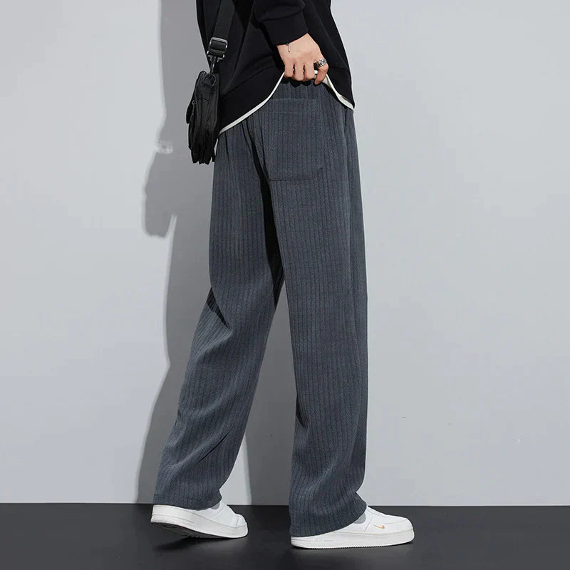 Velvet Wide-Leg Trousers for Women - Elegant Casual Pants in Roman Style
