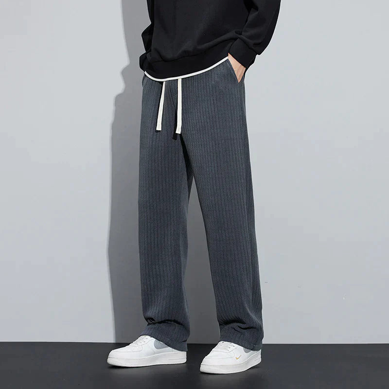 Velvet Wide-Leg Trousers for Women - Elegant Casual Pants in Roman Style
