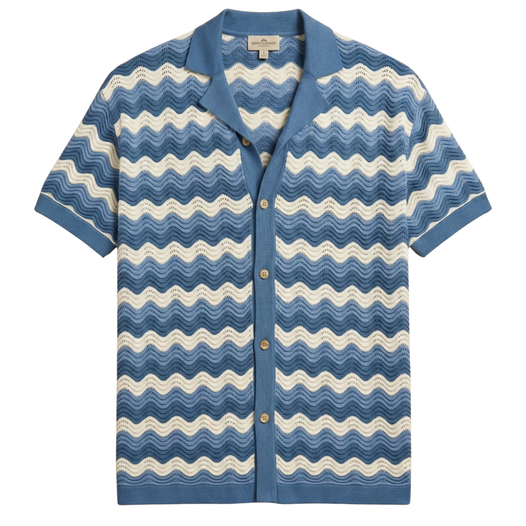 Knitted Button-Up Shirt for Casual Wear - Mykonos Style in Soft Fabric