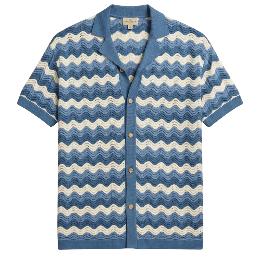Knitted Button-Up Shirt for Casual Wear - Mykonos Style in Soft Fabric