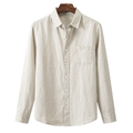 Linen Shirt for Men - Casual Short Sleeve Summer Top in Light Color