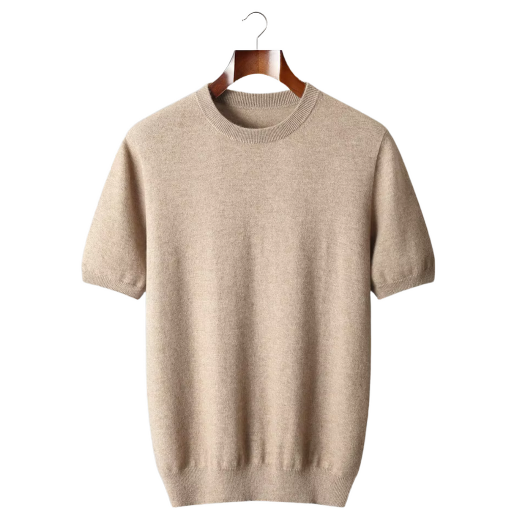 Cashmere Crewneck T-Shirt for Men and Women - Classic Style, Soft Fabric