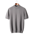 Cashmere Mock Neck T-Shirt for Women - Soft 100% Cashmere Fabric