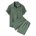 Short-Sleeved Tulum Set - Lightweight Cotton Casual Outfit for Women