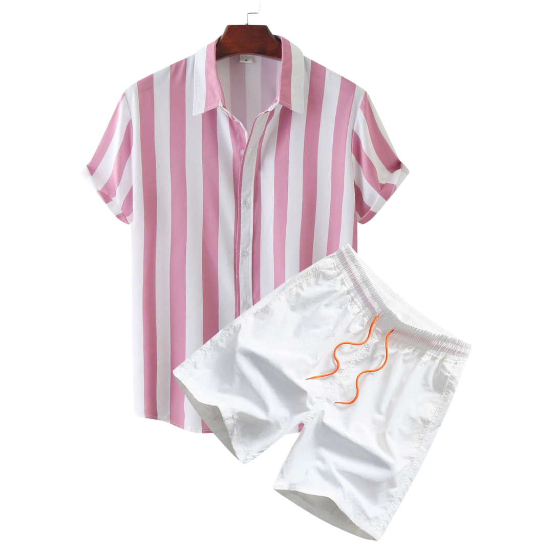 Short-Sleeved Swim Set for Women - Quick-Dry Fabric - Comfortable Swimwear