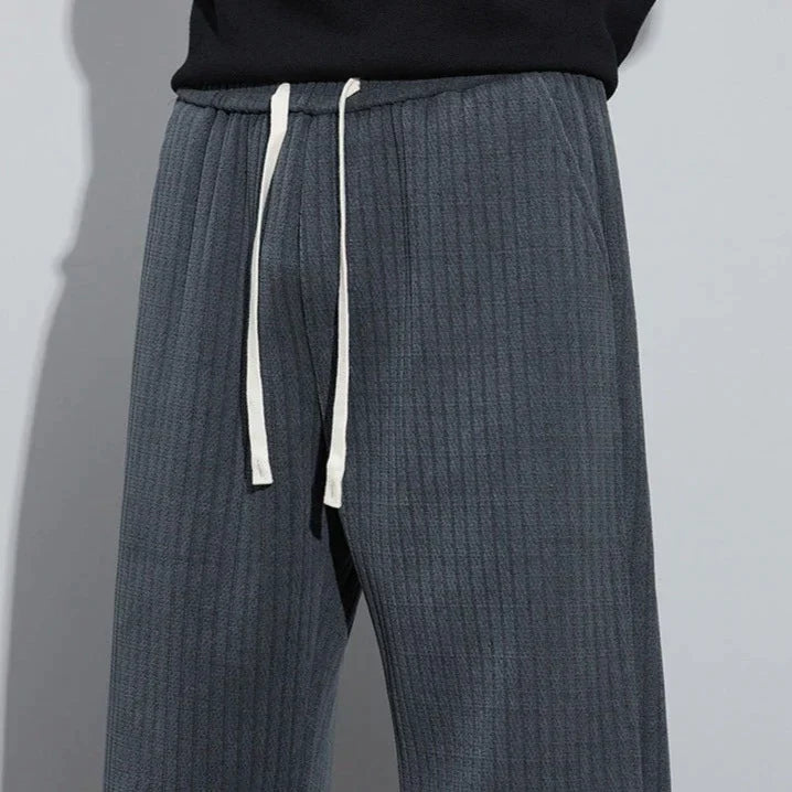 Velvet Wide-Leg Trousers for Women - Elegant Casual Pants in Roman Style