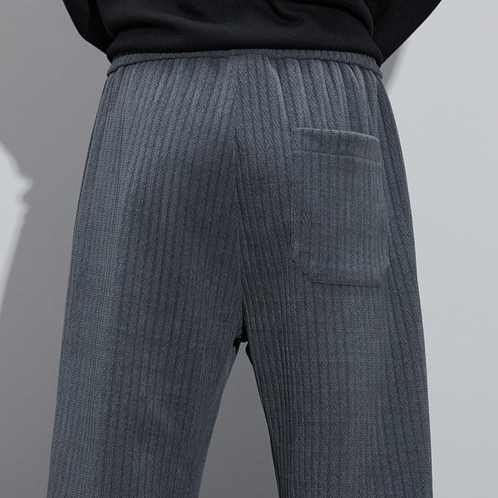 Velvet Wide-Leg Trousers for Women - Elegant Casual Pants in Roman Style
