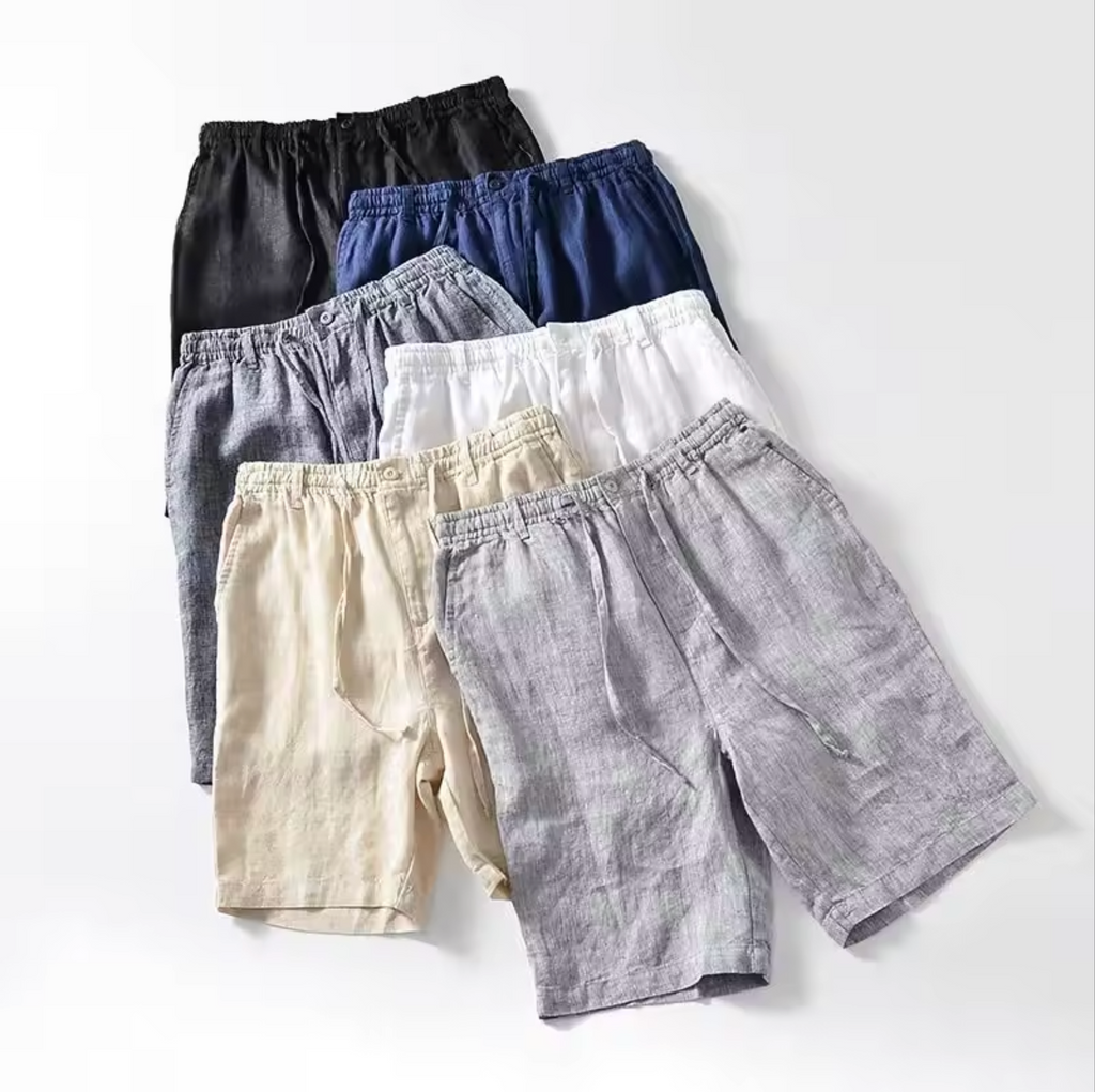 Linen Casual Shorts for Men - Lightweight Summer Wear in Various Sizes