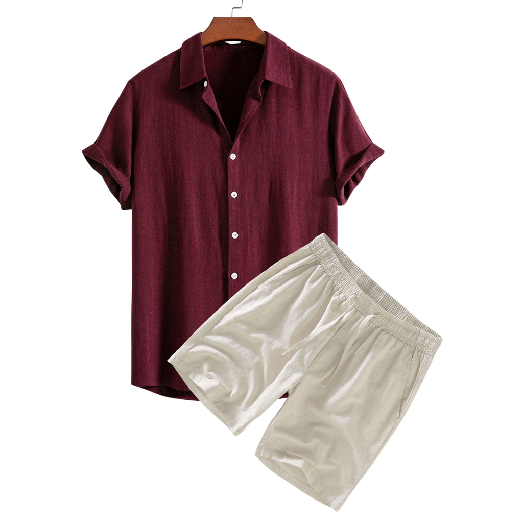 Phuket Short Sleeve Set - Lightweight Cotton Casual Wear for Summer