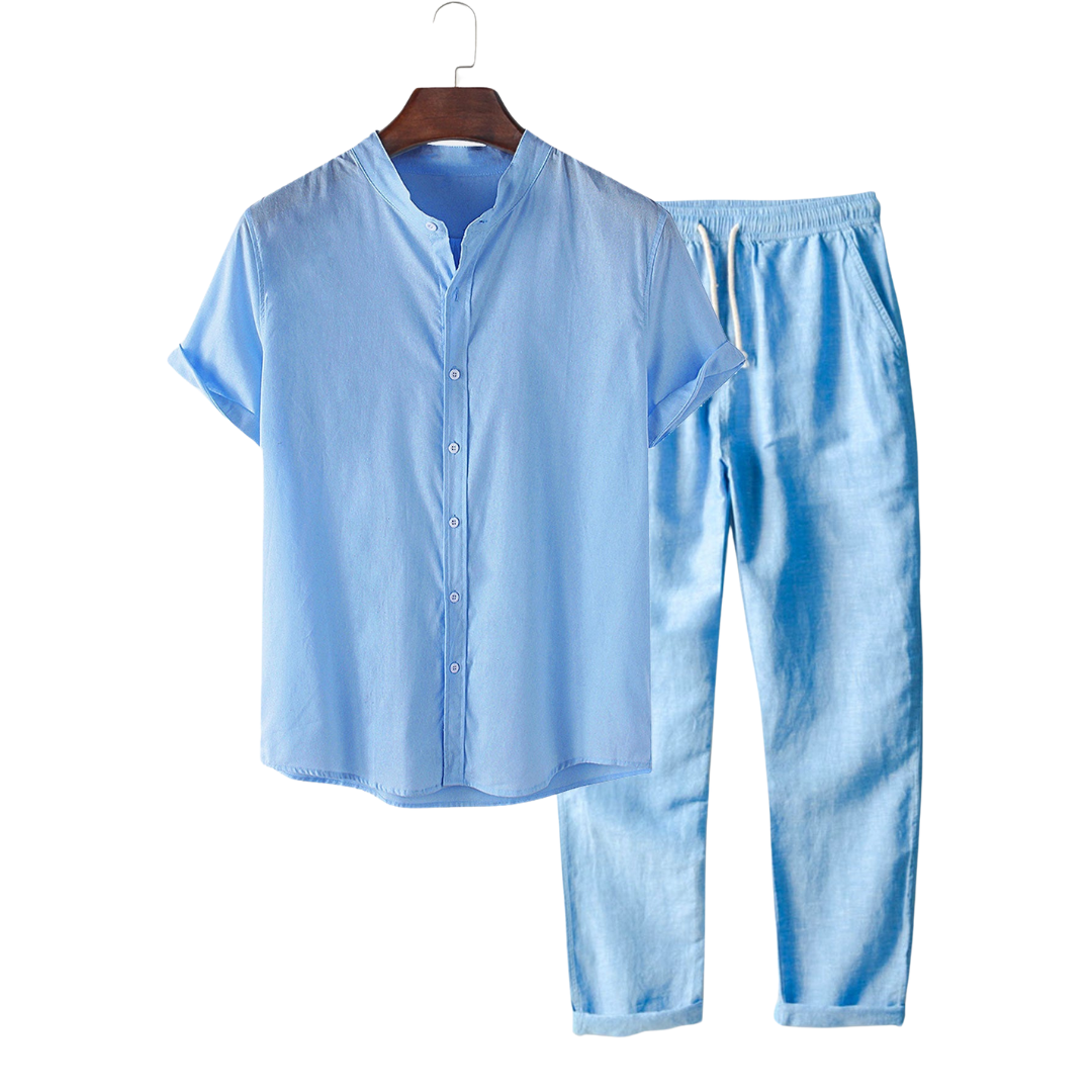 Short-Sleeved Mauritius Set - Lightweight Cotton Casual Wear for Summer