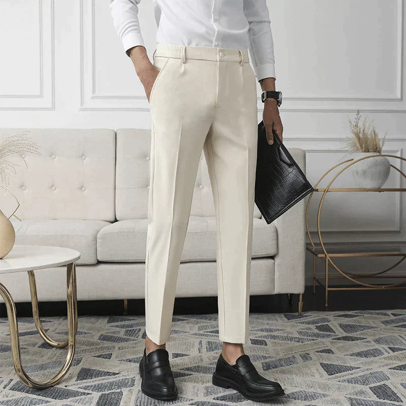 Stretch Fabric Trousers for Women - Comfortable Casual Pants - Versatile Fit