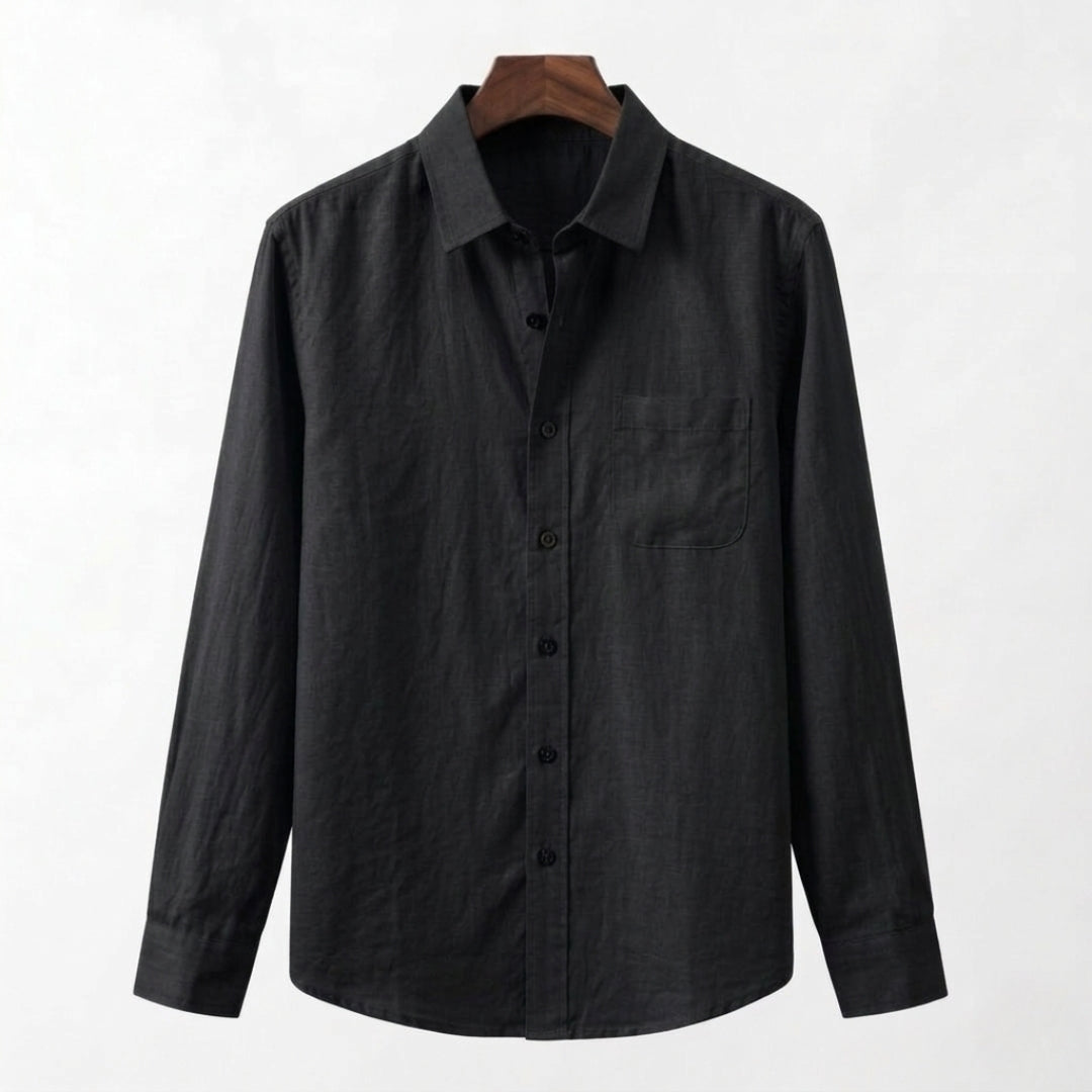 Linen Shirt for Men - Casual Short Sleeve Summer Top in Light Color