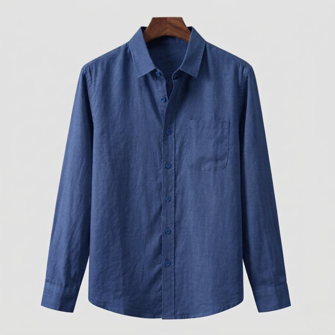Linen Shirt for Men - Casual Short Sleeve Summer Top in Light Color
