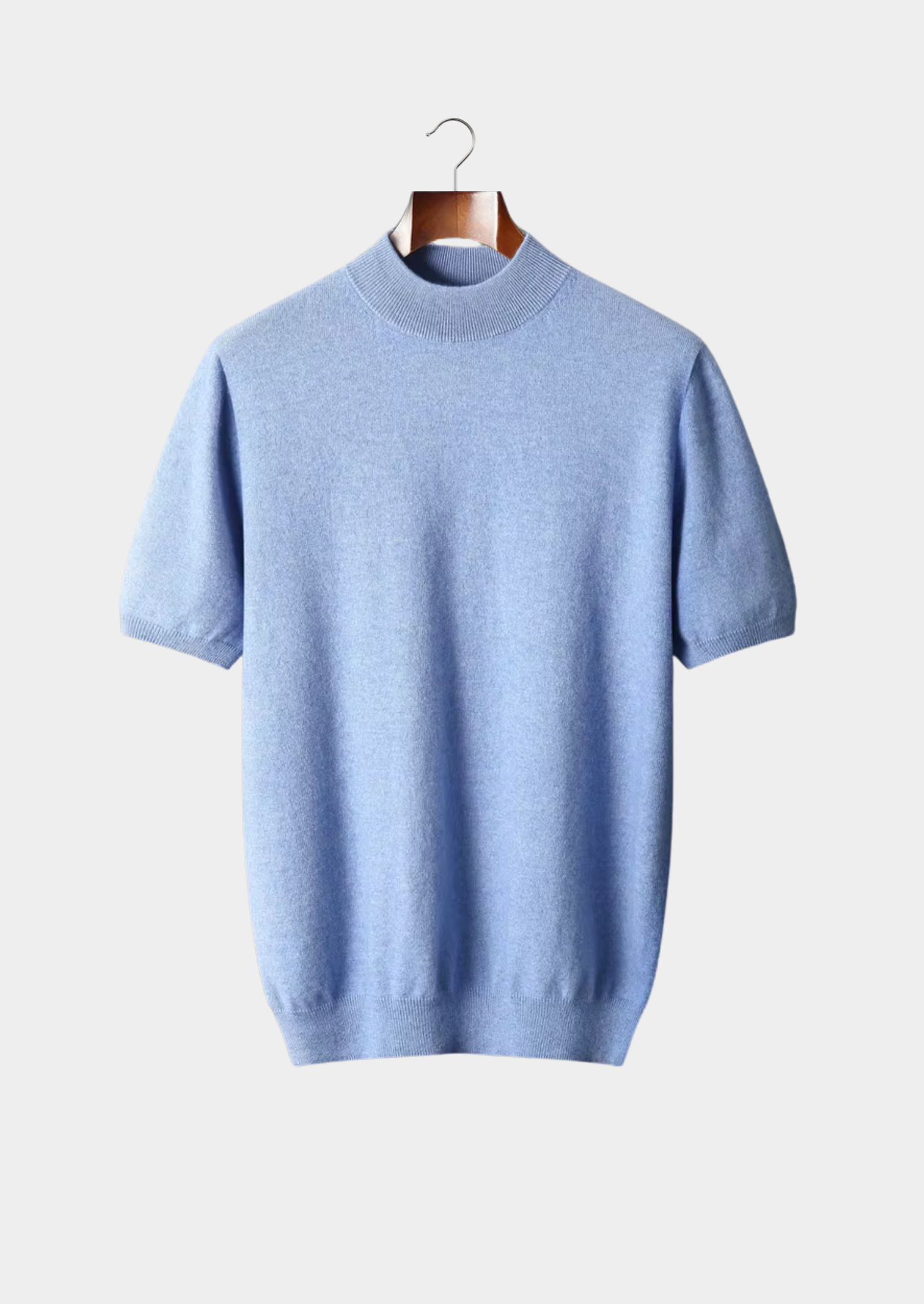 Cashmere Mock Neck T-Shirt for Women - Soft 100% Cashmere Fabric