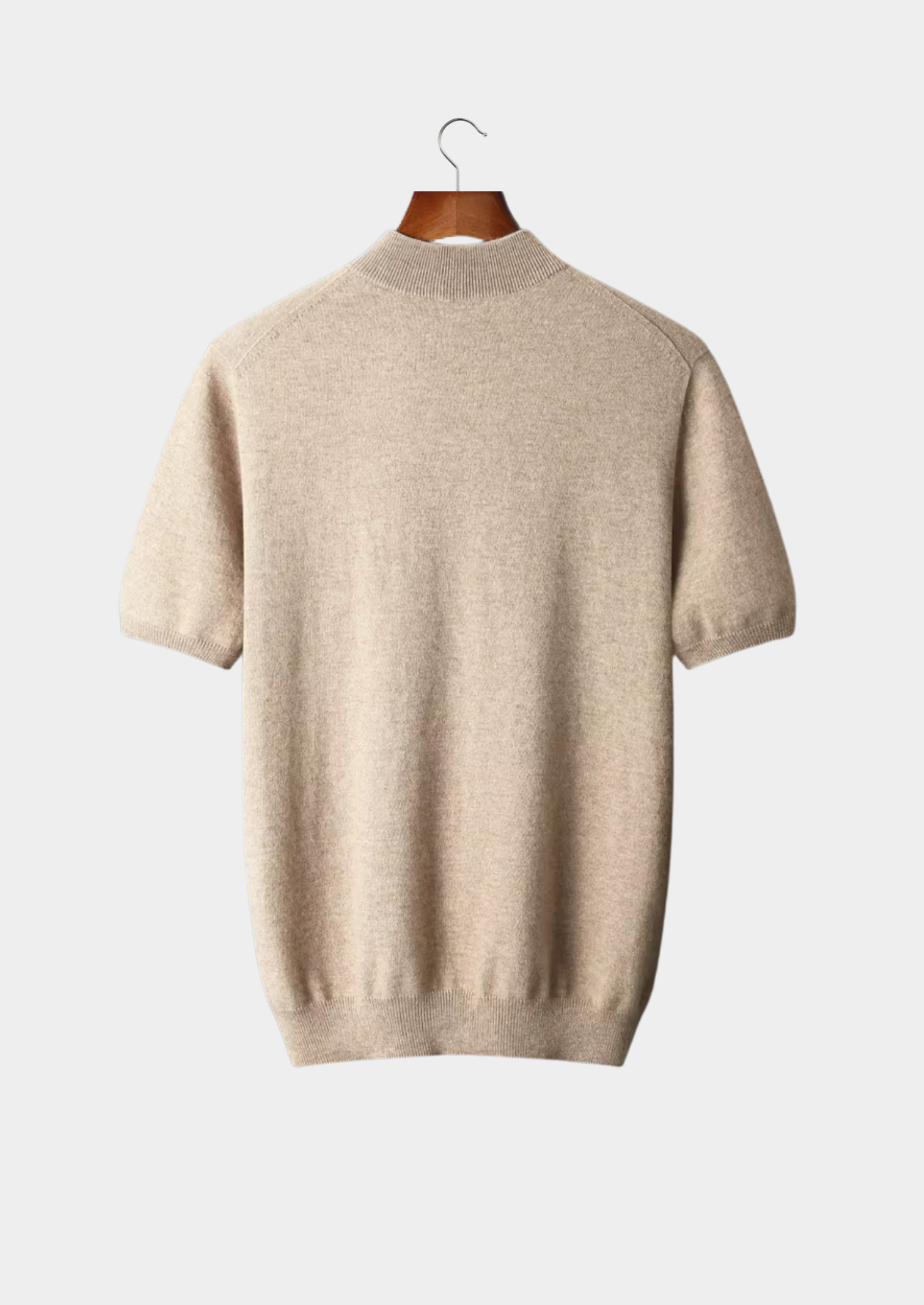 Cashmere Mock Neck T-Shirt for Women - Soft 100% Cashmere Fabric