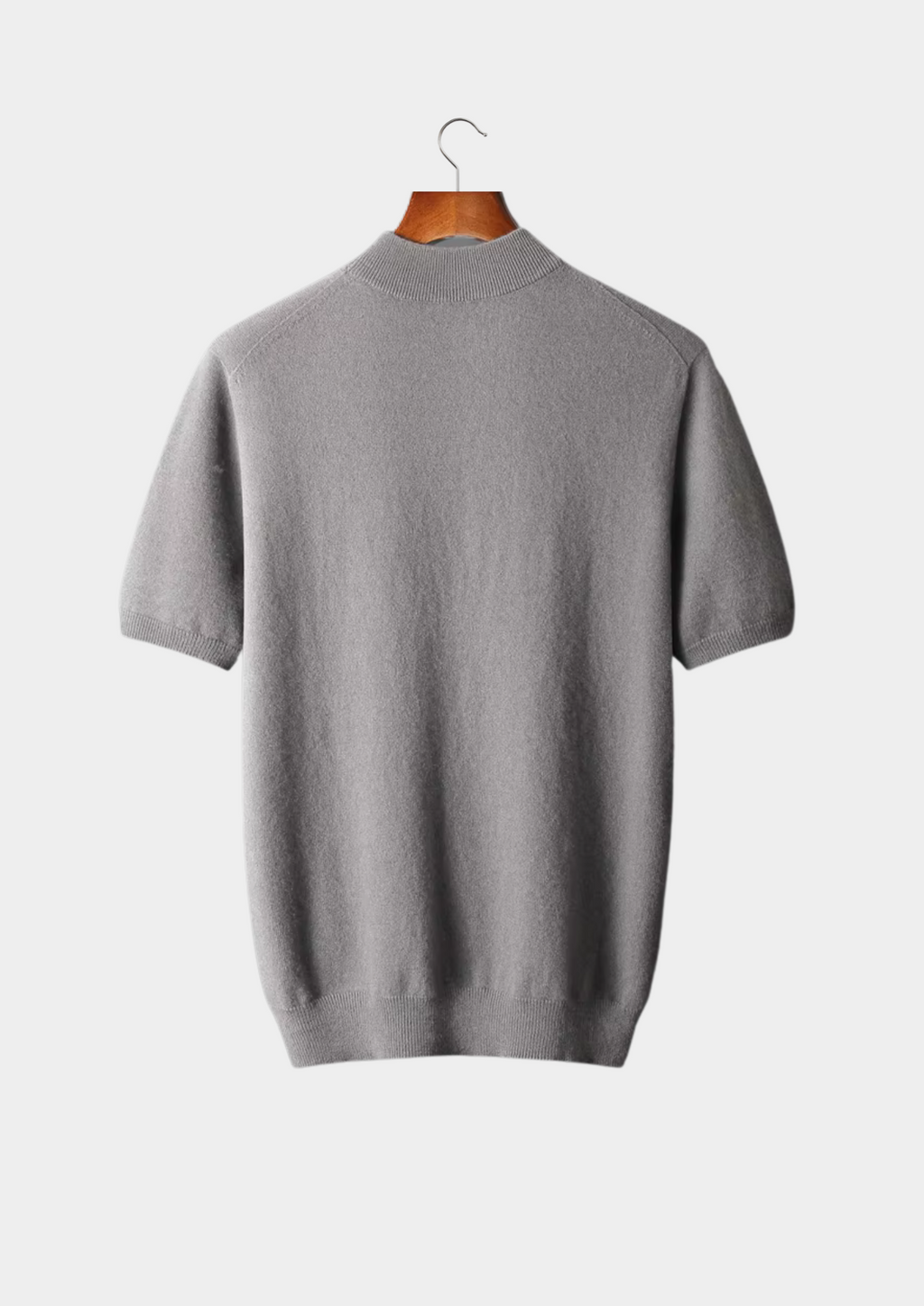 Cashmere Mock Neck T-Shirt for Women - Soft 100% Cashmere Fabric