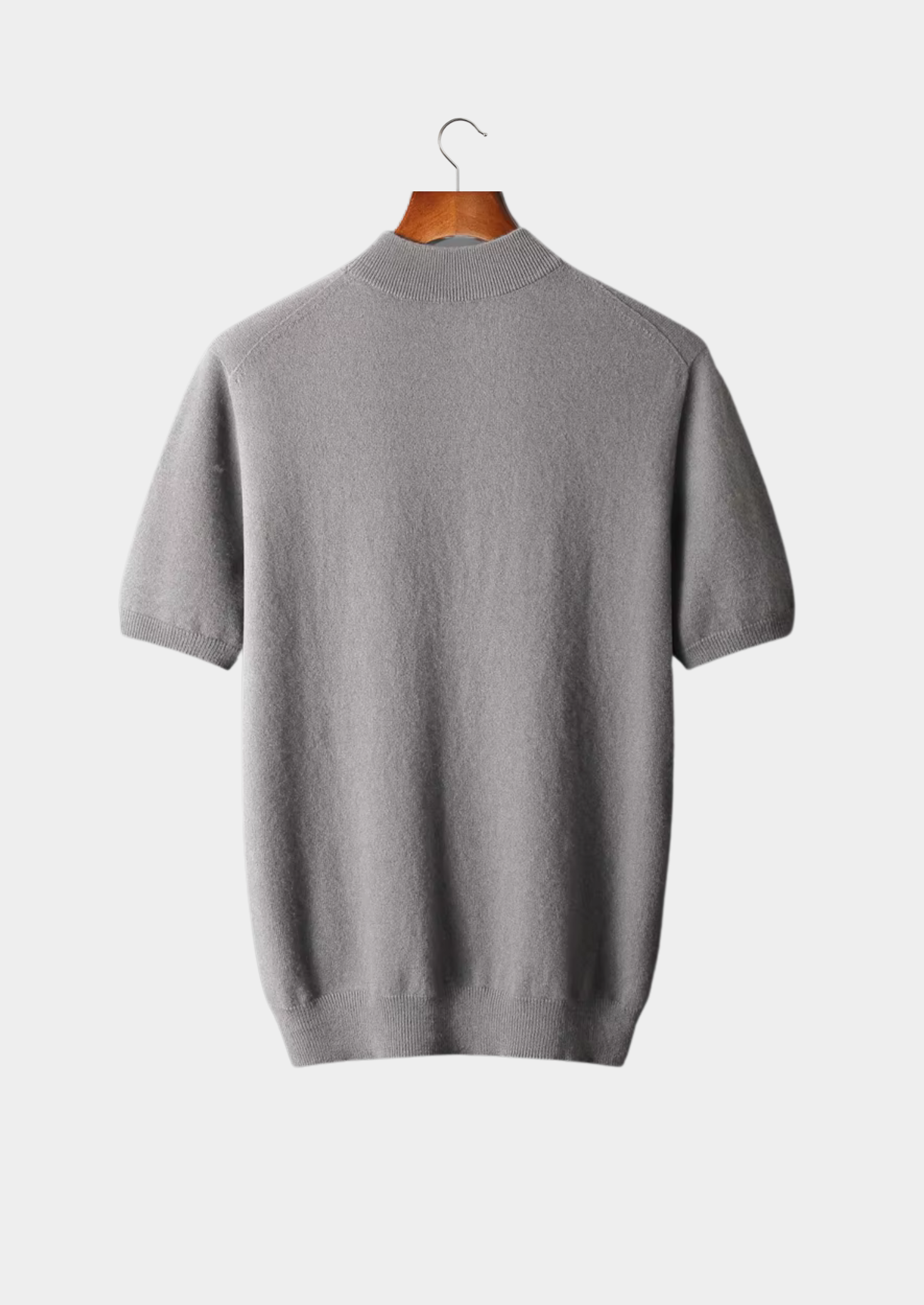 Cashmere Mock Neck T-Shirt for Women - Soft 100% Cashmere Fabric