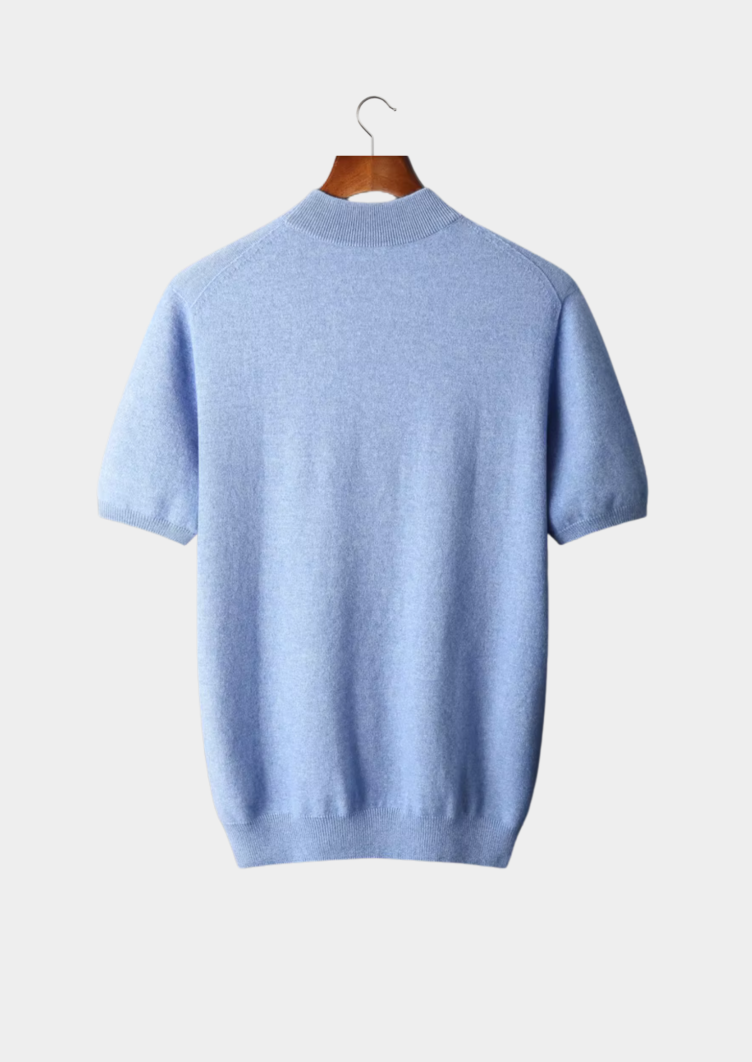 Cashmere Mock Neck T-Shirt for Women - Soft 100% Cashmere Fabric