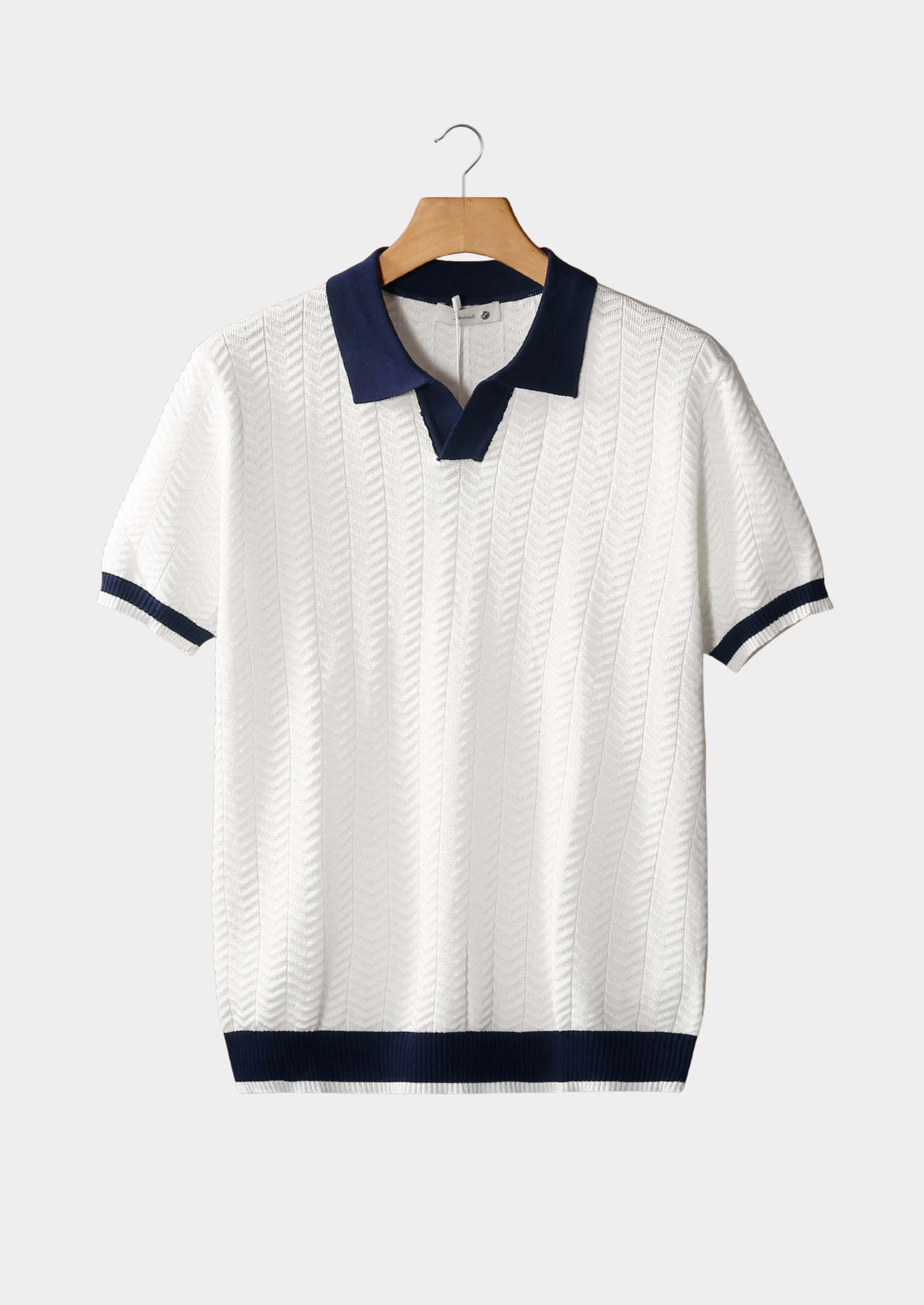 Contrast Textured Polo Shirt for Men - Casual Wear, Short Sleeve, Lightweight