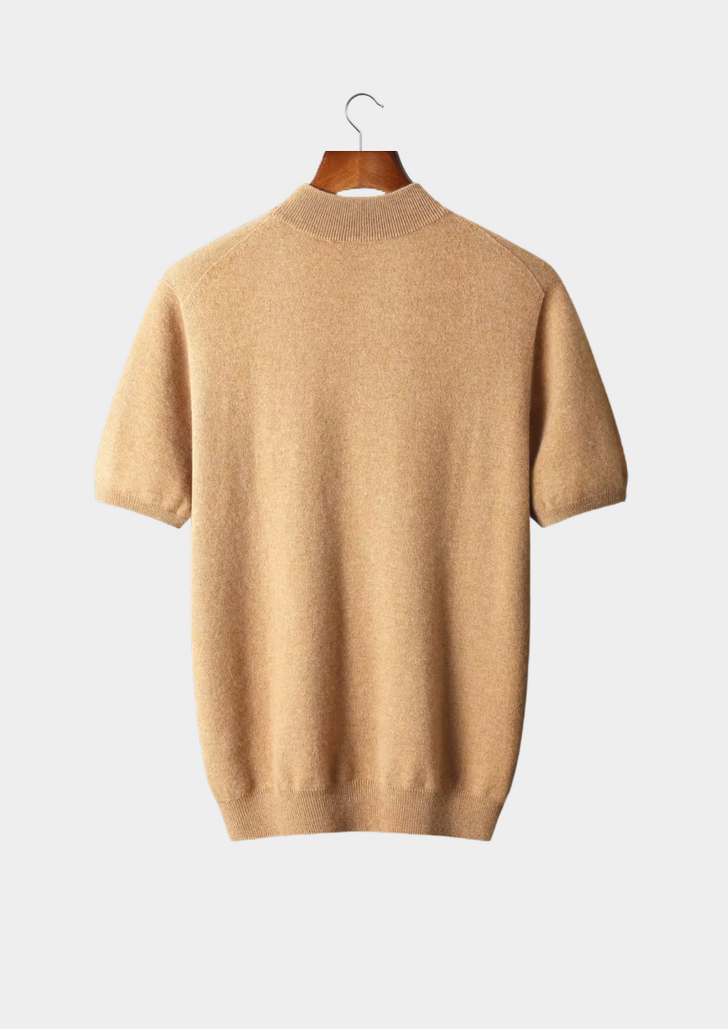 Cashmere Mock Neck T-Shirt for Women - Soft 100% Cashmere Fabric