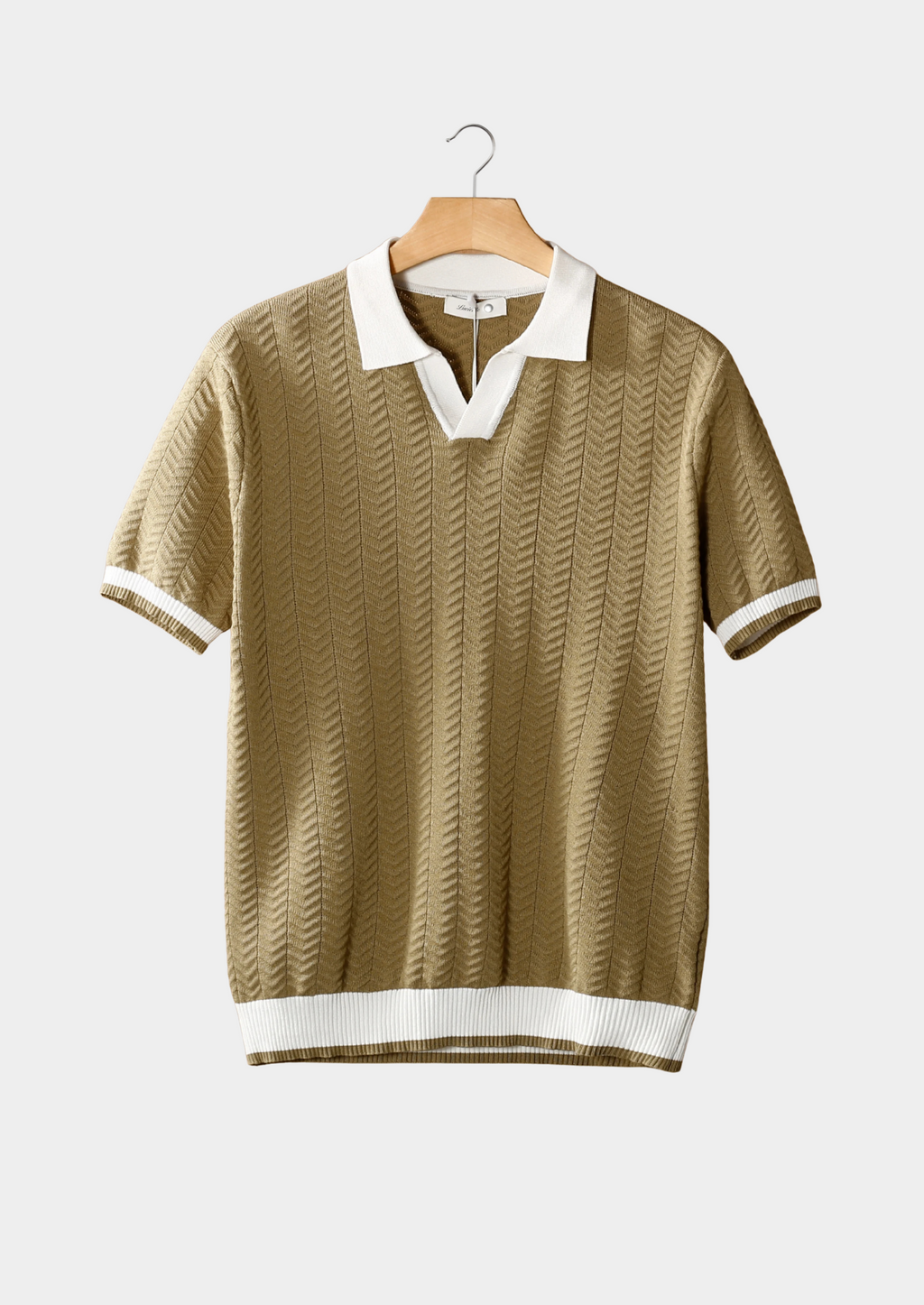 Contrast Textured Polo Shirt for Men - Casual Wear, Short Sleeve, Lightweight