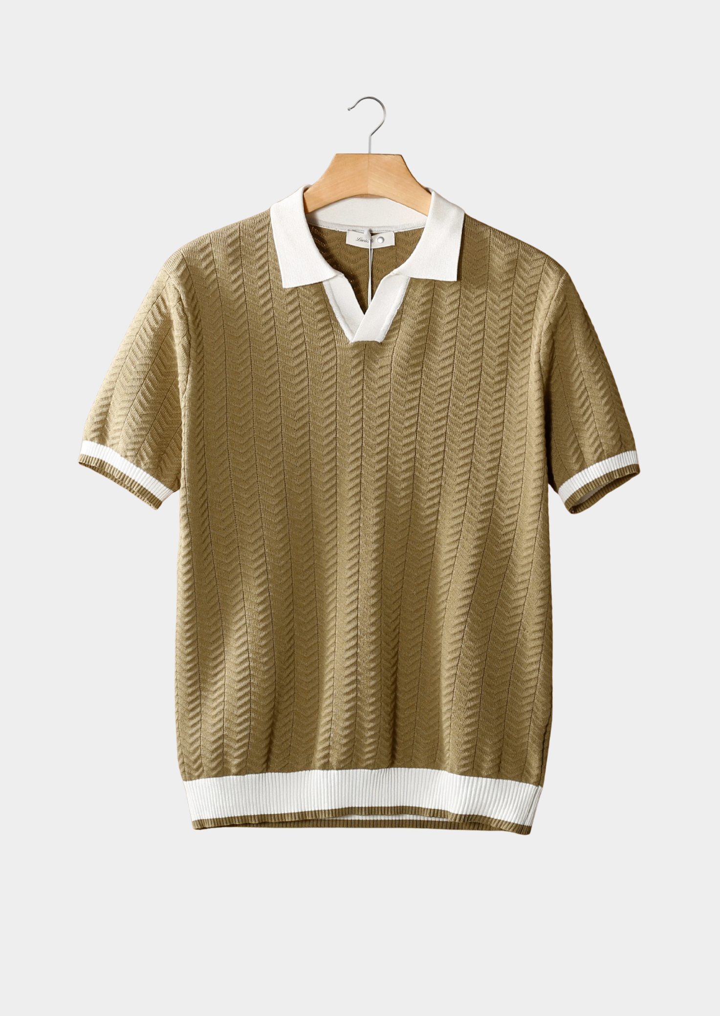 Contrast Textured Polo Shirt for Men - Casual Wear, Short Sleeve, Lightweight