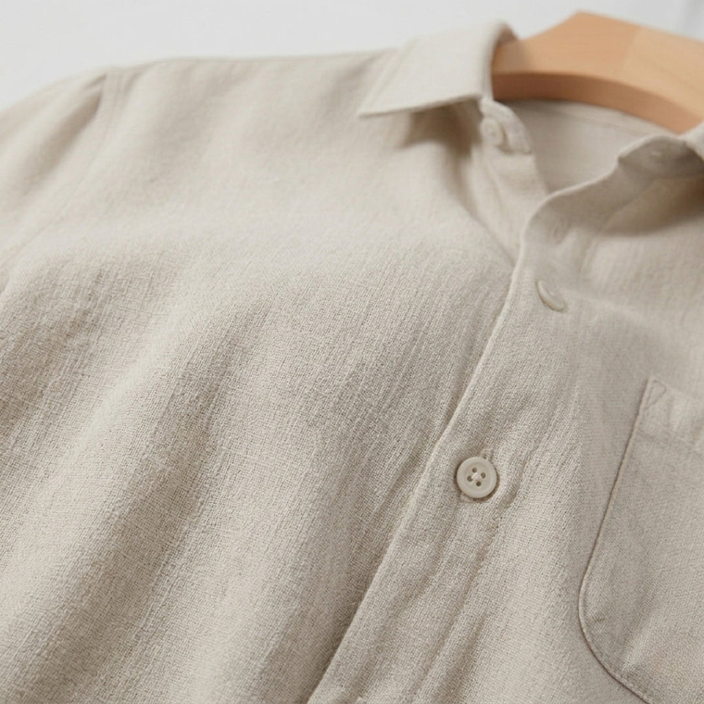 Linen Short Sleeve Shirt for Men - Casual Summer Wear in Lightweight Fabric