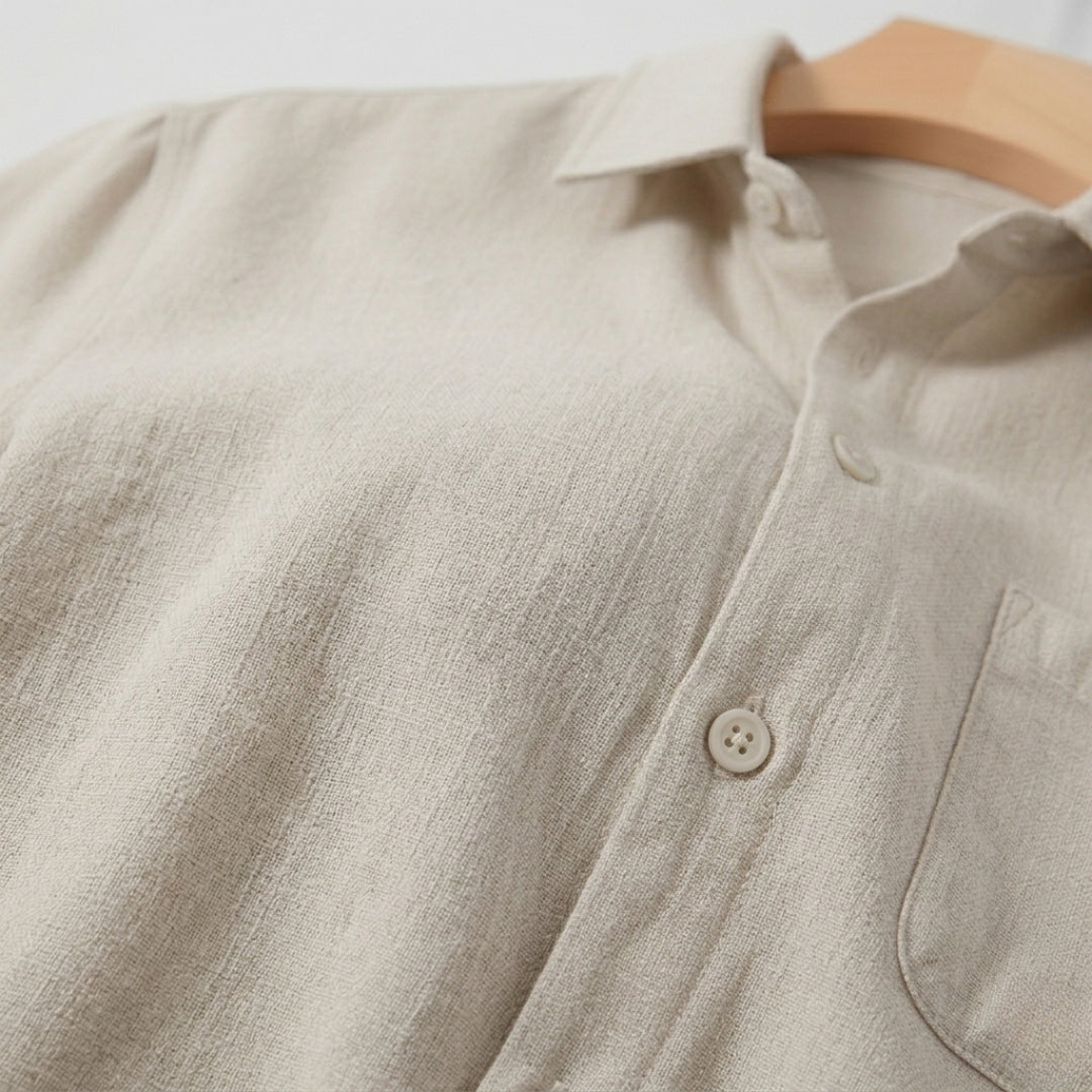 Linen Short Sleeve Shirt for Men - Casual Summer Wear in Lightweight Fabric