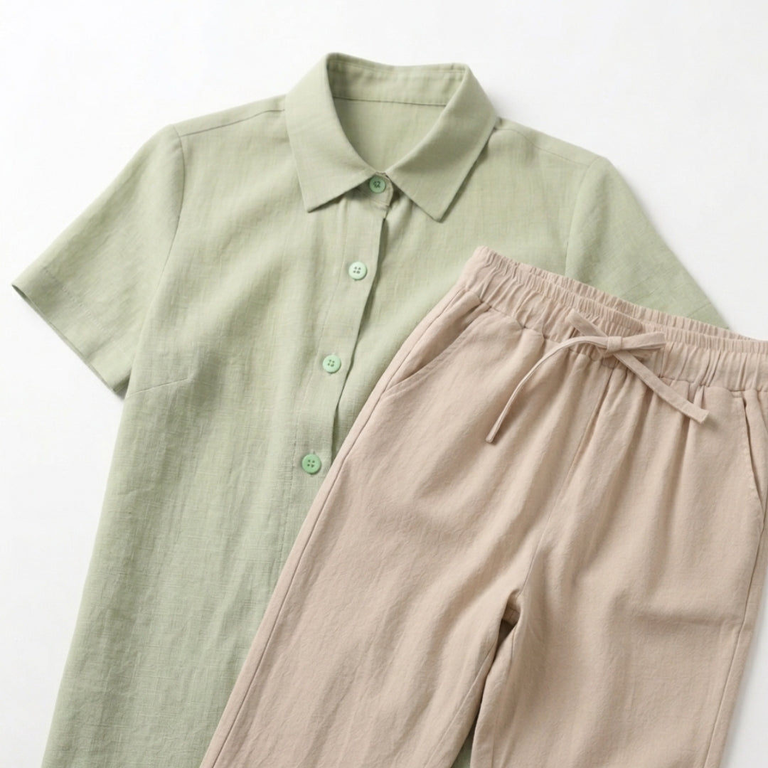 Linen Short Set for Casual Wear - Lightweight and Breathable Fabric