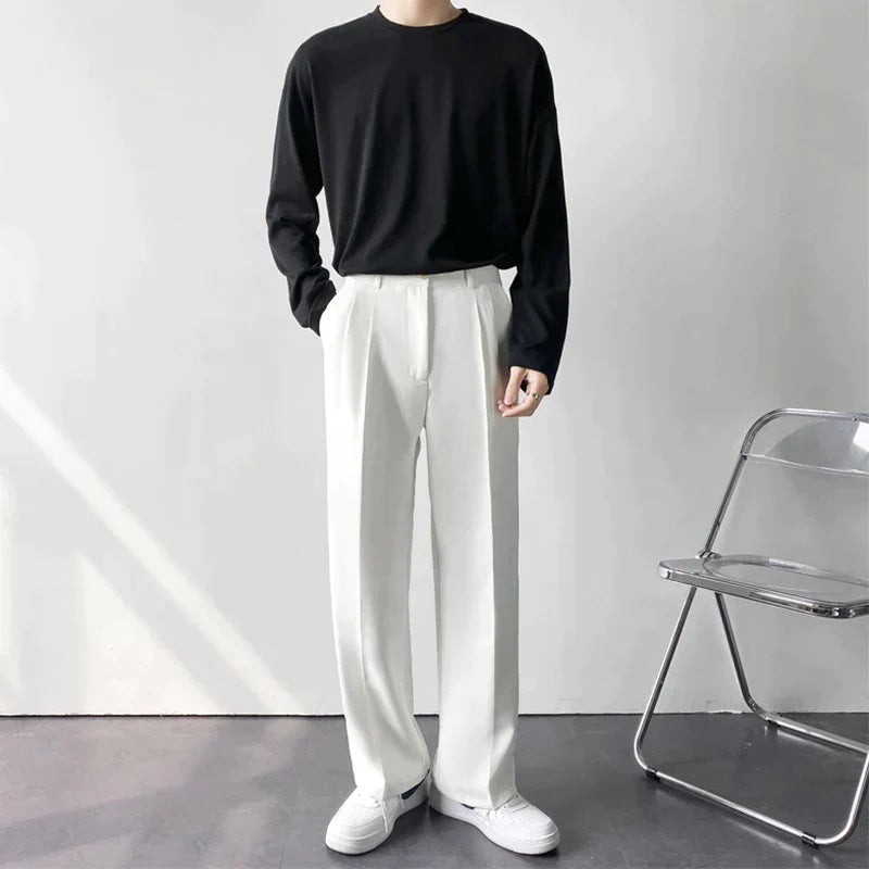 Men's Casual Trousers - Lightweight Cotton - Slim Fit - Everyday Wear