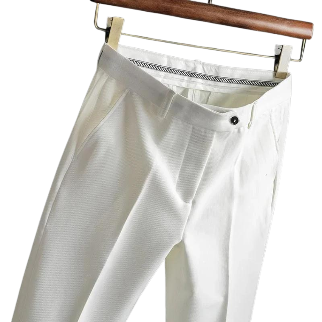 Men's Smart Casual Pants - Lightweight Cotton Blend - Versatile Everyday Wear